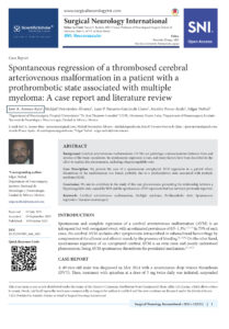 Articulo Spontaneous regression thrombosed cerebral arteriovenous malformation