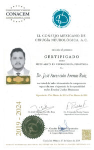 Certificado de Neurocirugía Pediátrica del Consejo Mexicano